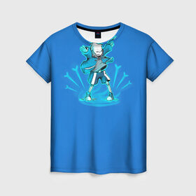 Женская футболка 3D с принтом Санс медитирует , 100% полиэфир ( синтетическое хлопкоподобное полотно) | прямой крой, круглый вырез горловины, длина до линии бедер | sans | андертейл | подземелье | санс