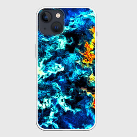 Чехол для iPhone 13 с принтом Frozen abstraction ,  |  | 3d | абстракция | волны | другие | краска | линии | оптические | полосы | прикольные | разводы | узоры | фрактал | цветные | яркие