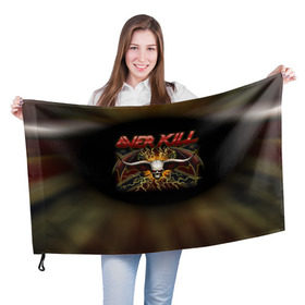 Флаг 3D с принтом Overkill 4 , 100% полиэстер | плотность ткани — 95 г/м2, размер — 67 х 109 см. Принт наносится с одной стороны | overkill