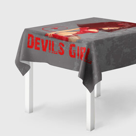 Скатерть 3D с принтом Devils Girl , 100% полиэстер (ткань не мнется и не растягивается) | Размер: 150*150 см | Тематика изображения на принте: devils girl |   дьявол | грешница | люцифер | сатана