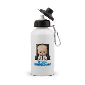 Бутылка спортивная с принтом Boss Baby , металл | емкость — 500 мл, в комплекте две пластиковые крышки и карабин для крепления | boss baby | босс | мультфильмы