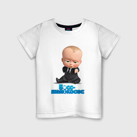 Детская футболка хлопок с принтом Boss Baby , 100% хлопок | круглый вырез горловины, полуприлегающий силуэт, длина до линии бедер | boss baby | босс | мультфильмы