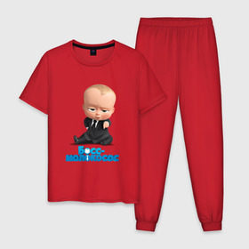 Мужская пижама хлопок с принтом Boss Baby , 100% хлопок | брюки и футболка прямого кроя, без карманов, на брюках мягкая резинка на поясе и по низу штанин
 | boss baby | босс | мультфильмы