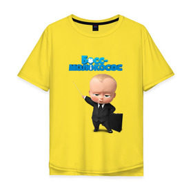 Мужская футболка хлопок Oversize с принтом Boss Baby , 100% хлопок | свободный крой, круглый ворот, “спинка” длиннее передней части | boss baby | босс | мультфильмы