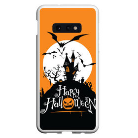 Чехол для Samsung S10E с принтом Happy Halloween , Силикон | Область печати: задняя сторона чехла, без боковых панелей | Тематика изображения на принте: cemetery | corpse | flying | forest | gallows | halloween | happy | holiday | house | mice | moon | night | owl | pumpkin | silhouette | tree | виселица | дерево | дом | кладбище | ле | летучие | луна | мертвец | мыши | ночь | праздник | силуэт | сова | с