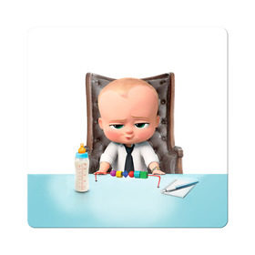 Магнит виниловый Квадрат с принтом Boss Baby , полимерный материал с магнитным слоем | размер 9*9 см, закругленные углы | boss baby | босс | молокосос | мультфильмы