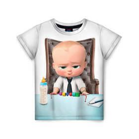 Детская футболка 3D с принтом Boss Baby , 100% гипоаллергенный полиэфир | прямой крой, круглый вырез горловины, длина до линии бедер, чуть спущенное плечо, ткань немного тянется | Тематика изображения на принте: boss baby | босс | молокосос | мультфильмы