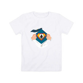 Детская футболка хлопок с принтом Super oilman , 100% хлопок | круглый вырез горловины, полуприлегающий силуэт, длина до линии бедер | Тематика изображения на принте: газ | нефть