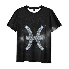 Мужская футболка 3D с принтом Рыбы , 100% полиэфир | прямой крой, круглый вырез горловины, длина до линии бедер | звезды | знаки зодиака | космос | рыбы | созвездие