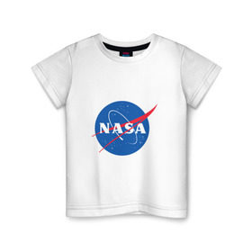 Детская футболка хлопок с принтом Nasa , 100% хлопок | круглый вырез горловины, полуприлегающий силуэт, длина до линии бедер | nasa | наса