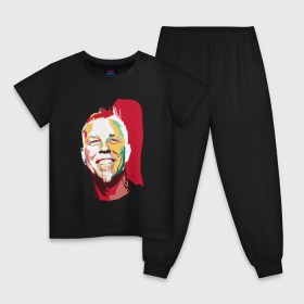 Детская пижама хлопок с принтом James Hetfield , 100% хлопок |  брюки и футболка прямого кроя, без карманов, на брюках мягкая резинка на поясе и по низу штанин
 | hetfield | metal | metallica | music | rock | рок