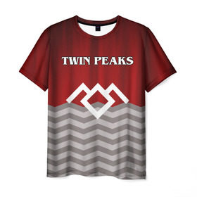 Мужская футболка 3D с принтом Twin Peaks , 100% полиэфир | прямой крой, круглый вырез горловины, длина до линии бедер | twin peaks | арт | лого | полосы | сериал | твин пикс | текстура | фильмы