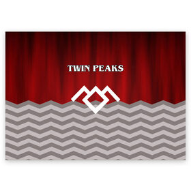 Поздравительная открытка с принтом Twin Peaks , 100% бумага | плотность бумаги 280 г/м2, матовая, на обратной стороне линовка и место для марки
 | twin peaks | арт | лого | полосы | сериал | твин пикс | текстура | фильмы