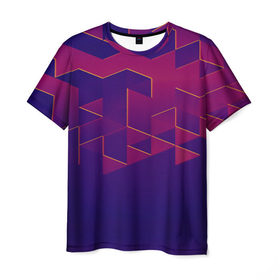 Мужская футболка 3D с принтом Absraction night , 100% полиэфир | прямой крой, круглый вырез горловины, длина до линии бедер | abstraction | pattern | triangle | абстракция | кубики | текстуры | треугольники