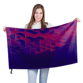 Флаг 3D с принтом Absraction night , 100% полиэстер | плотность ткани — 95 г/м2, размер — 67 х 109 см. Принт наносится с одной стороны | abstraction | pattern | triangle | абстракция | кубики | текстуры | треугольники
