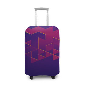 Чехол для чемодана 3D с принтом Absraction night , 86% полиэфир, 14% спандекс | двустороннее нанесение принта, прорези для ручек и колес | abstraction | pattern | triangle | абстракция | кубики | текстуры | треугольники