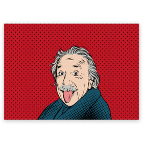Поздравительная открытка с принтом Альберт Эйнштейн , 100% бумага | плотность бумаги 280 г/м2, матовая, на обратной стороне линовка и место для марки
 | albert | einstein | f | gray | language | physicist | pop art | relativity theory | science | scientist | theorist | альберт | веселый | взгляд | красный | мудрый | наука | поп арт | седой | теоретик | теория относительности | умный | ученый | физик