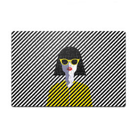 Пазл магнитный 126 элементов с принтом Pop art girl , полимерный материал с магнитным слоем | 126 деталей, размер изделия —  180*270 мм | abstraction | bright | color | fashion | hair | lines | lips | pop art | rack | red | style | yellow | абстракция | губы | желтый | каре | красный | линии | мода | очки | поп арт | прическа | стиль | цвет | яркий