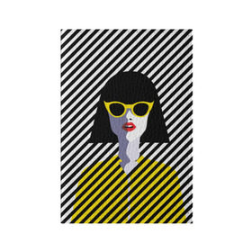 Обложка для паспорта матовая кожа с принтом Pop art girl , натуральная матовая кожа | размер 19,3 х 13,7 см; прозрачные пластиковые крепления | abstraction | bright | color | fashion | hair | lines | lips | pop art | rack | red | style | yellow | абстракция | губы | желтый | каре | красный | линии | мода | очки | поп арт | прическа | стиль | цвет | яркий