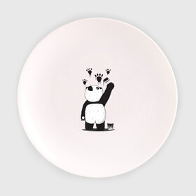 Тарелка с принтом Панда наследил , фарфор | диаметр - 210 мм
диаметр для нанесения принта - 120 мм | бамбук | бамбуковый медведь | банка | животное | зубы | капли | когти | краска | красная книга | лапы | мишка | панда | подтеки | прикол | прикольный | рисует | следы | черный | япония