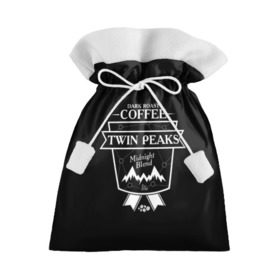 Подарочный 3D мешок с принтом Twin Peaks Coffee , 100% полиэстер | Размер: 29*39 см | twin peaks | арт | купер | сериал | твин пикс | фильмы | черно белые