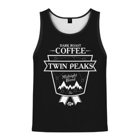 Мужская майка 3D с принтом Twin Peaks Coffee , 100% полиэстер | круглая горловина, приталенный силуэт, длина до линии бедра. Пройма и горловина окантованы тонкой бейкой | Тематика изображения на принте: twin peaks | арт | купер | сериал | твин пикс | фильмы | черно белые