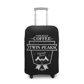 Чехол для чемодана 3D с принтом Twin Peaks Coffee , 86% полиэфир, 14% спандекс | двустороннее нанесение принта, прорези для ручек и колес | twin peaks | арт | купер | сериал | твин пикс | фильмы | черно белые