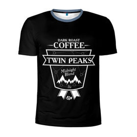 Мужская футболка 3D спортивная с принтом Twin Peaks Coffee , 100% полиэстер с улучшенными характеристиками | приталенный силуэт, круглая горловина, широкие плечи, сужается к линии бедра | twin peaks | арт | купер | сериал | твин пикс | фильмы | черно белые