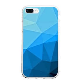 Чехол для iPhone 7Plus/8 Plus матовый с принтом geometric blue , Силикон | Область печати: задняя сторона чехла, без боковых панелей | abstraction | абстракция | геометрия | грани | линии | полигоны | розовый | сочетания | текстура | треугольники