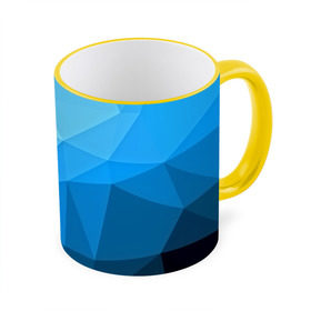 Кружка 3D с принтом geometric blue , керамика | ёмкость 330 мл | Тематика изображения на принте: abstraction | абстракция | геометрия | грани | линии | полигоны | розовый | сочетания | текстура | треугольники
