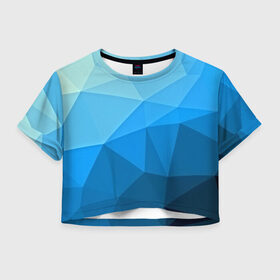 Женская футболка 3D укороченная с принтом geometric blue , 100% полиэстер | круглая горловина, длина футболки до линии талии, рукава с отворотами | abstraction | абстракция | геометрия | грани | линии | полигоны | розовый | сочетания | текстура | треугольники