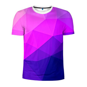 Мужская футболка 3D спортивная с принтом Geometrica , 100% полиэстер с улучшенными характеристиками | приталенный силуэт, круглая горловина, широкие плечи, сужается к линии бедра | abstraction | абстракция | геометрия | грани | линии | полигоны | розовый | сочетания | текстура | треугольники