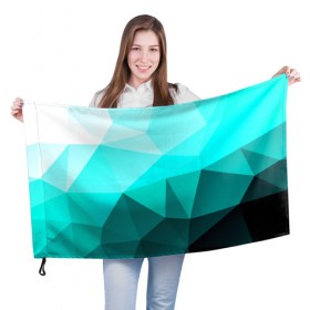Флаг 3D с принтом Green geometric , 100% полиэстер | плотность ткани — 95 г/м2, размер — 67 х 109 см. Принт наносится с одной стороны | abstraction | абстракция | геометрия | грани | линии | полигоны | сочетания | текстура | треугольники