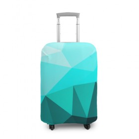 Чехол для чемодана 3D с принтом Green geometric , 86% полиэфир, 14% спандекс | двустороннее нанесение принта, прорези для ручек и колес | abstraction | абстракция | геометрия | грани | линии | полигоны | сочетания | текстура | треугольники