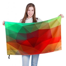Флаг 3D с принтом Abstraction colorise , 100% полиэстер | плотность ткани — 95 г/м2, размер — 67 х 109 см. Принт наносится с одной стороны | abstraction | абстракция | геометрия | грани | линии | полигоны | сочетания | текстура | треугольники