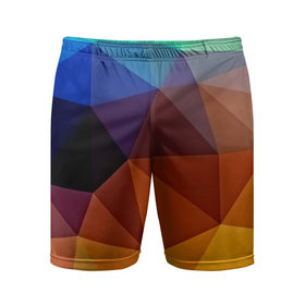 Мужские шорты 3D спортивные с принтом Цветные стёкла ,  |  | abstraction | абстракция | геометрия | грани | линии | полигоны | розовый | сочетания | текстура | треугольники