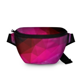 Поясная сумка 3D с принтом Pink Polygon , 100% полиэстер | плотная ткань, ремень с регулируемой длиной, внутри несколько карманов для мелочей, основное отделение и карман с обратной стороны сумки застегиваются на молнию | 