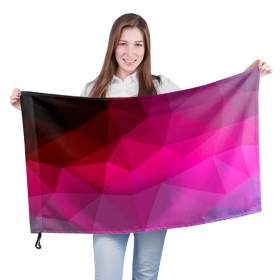 Флаг 3D с принтом Pink Polygon , 100% полиэстер | плотность ткани — 95 г/м2, размер — 67 х 109 см. Принт наносится с одной стороны | 