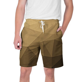 Мужские шорты 3D с принтом Brown abstract ,  полиэстер 100% | прямой крой, два кармана без застежек по бокам. Мягкая трикотажная резинка на поясе, внутри которой широкие завязки. Длина чуть выше колен | 
