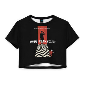 Женская футболка 3D укороченная с принтом Twin Peaks , 100% полиэстер | круглая горловина, длина футболки до линии талии, рукава с отворотами | twin peaks | агент дейл  купер | арт | сериал | твин пикс | фильмы