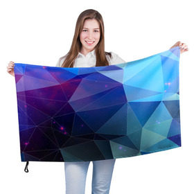 Флаг 3D с принтом Геометрический узор , 100% полиэстер | плотность ткани — 95 г/м2, размер — 67 х 109 см. Принт наносится с одной стороны | polygon | абстракция | геометрия | узор
