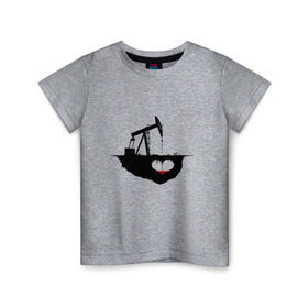 Детская футболка хлопок с принтом Сердце земли , 100% хлопок | круглый вырез горловины, полуприлегающий силуэт, длина до линии бедер | газ | нефть
