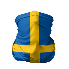 Бандана-труба 3D с принтом Флаг Швеции , 100% полиэстер, ткань с особыми свойствами — Activecool | плотность 150‒180 г/м2; хорошо тянется, но сохраняет форму | flag | sverige | sweden | флаг | швеция