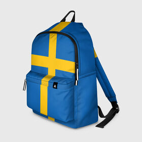 Рюкзак 3D с принтом Флаг Швеции , 100% полиэстер | лямки с регулируемой длиной, сверху петелька, чтобы рюкзак можно было повесить на вешалку. Основное отделение закрывается на молнию, как и внешний карман. Внутри два дополнительных кармана, один из которых закрывается на молнию. По бокам два дополнительных кармашка | flag | sverige | sweden | флаг | швеция