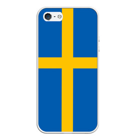 Чехол для iPhone 5/5S матовый с принтом Флаг Швеции , Силикон | Область печати: задняя сторона чехла, без боковых панелей | flag | sverige | sweden | флаг | швеция
