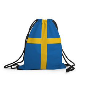Рюкзак-мешок 3D с принтом Флаг Швеции , 100% полиэстер | плотность ткани — 200 г/м2, размер — 35 х 45 см; лямки — толстые шнурки, застежка на шнуровке, без карманов и подкладки | flag | sverige | sweden | флаг | швеция