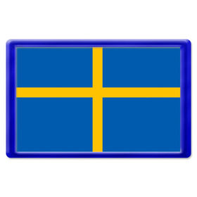Магнит 45*70 с принтом Флаг Швеции , Пластик | Размер: 78*52 мм; Размер печати: 70*45 | flag | sverige | sweden | флаг | швеция