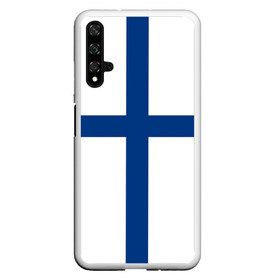 Чехол для Honor 20 с принтом Флаг Финляндии , Силикон | Область печати: задняя сторона чехла, без боковых панелей | finland | flag | suomi | финляндия | флаг