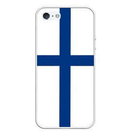 Чехол для iPhone 5/5S матовый с принтом Флаг Финляндии , Силикон | Область печати: задняя сторона чехла, без боковых панелей | finland | flag | suomi | финляндия | флаг
