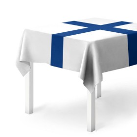 Скатерть 3D с принтом Флаг Финляндии , 100% полиэстер (ткань не мнется и не растягивается) | Размер: 150*150 см | Тематика изображения на принте: finland | flag | suomi | финляндия | флаг